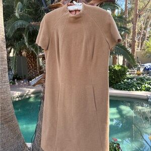 Elegant Tan Short Sleeve Dress